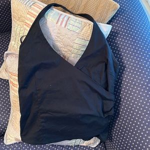 White House/Black Market black cotton halter top with side zip-medium